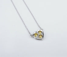 Platinum Natural Fancy Yellow Diamond Heart Pendant Necklace 18" NG957D