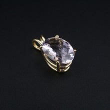 14k Yellow Gold Rose de France Amethyst Pendant 3/4" Vintage PG1888