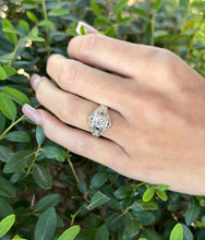 Art Deco Engagement Ring Diamond Sapphire Platinum 1 carat 1920s Size 5 RG4187