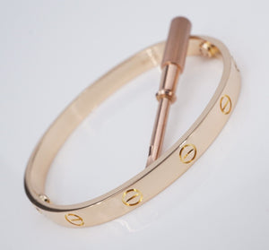 Cartier 18k Pink Rose Gold Love Bracelet Size 17 New Screwdriver BG840