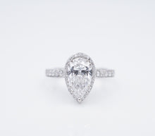 Tacori 1.5ct Pear Diamond Halo Engagement Ring GIA D SI1 Platinum Sz-6 CO1120