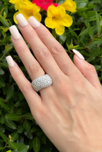 Cartier 18k Pave Diamond Wave Ring 5 carat Bombe Dome Size 5.75 Euro 51 RG4257