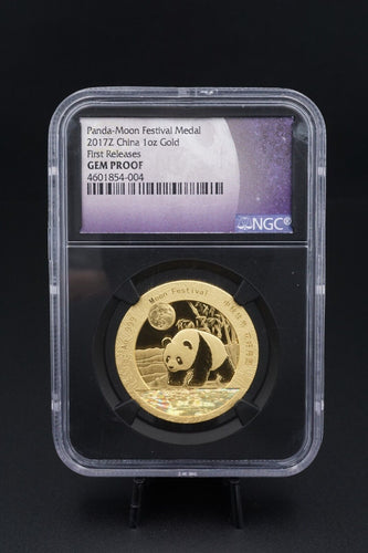 2017z Gold Panda Moon Festival 1oz First Release Gem Proof China NGC CN634