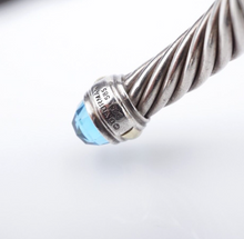 David Yurman Cable Classic Bracelet Sterling Silver 14k Gold Topaz 7mm BS2927