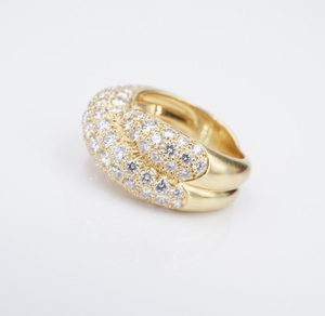 Van Cleef 18k Pave Diamond Ring Crossover Entrelacs Size 5.25 Euro 50 VCA RG4256