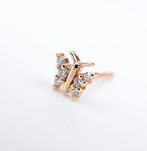 Diamond Stud Butterfly Single Earring 18k Rose Gold Natural Round EG2399