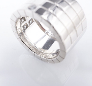 Cartier Diamond Lanieres Ring 18k White Gold Size 5 Euro 49 RG4235