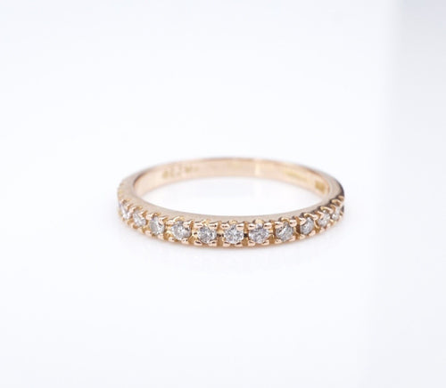 14k Diamond Half Eternity Band Ring Rose Gold Size 6 Designer RG4156