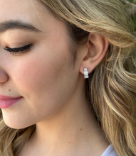 Penny Preville 18k Diamond Huggie Hoop Earrings Wide White Gold 0.5" EG2369