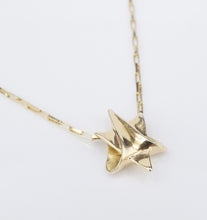 14k Yellow Gold Origami Star of David Pendant Necklace 24" Signed NG1603