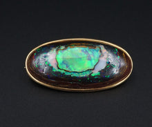 Antique 14k Yellow Gold Yowah Nut Opal Brooch 1.3" 30ct OG492