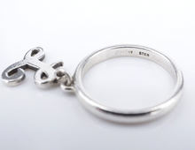 James Avery Dangle Charm Ring Sterling Silver Script Initial "L" Size 5 RS3570