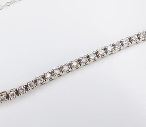 Classic 14k White Gold 1.9 carat Natural Diamond Tennis Bracelet 7.25" BG772