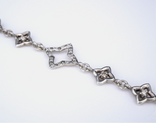 David Yurman Diamond Bracelet Toggle Sterling Silver Quatrefoil 7.5" BS2692