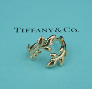 Tiffany & Co Olive Leaf Bypass Ring Paloma Picasso 18k Yellow Gold Sz 8.5 RG4374