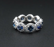 Platinum 3.6ct Diamond Sapphire Eternity Band Stackable Ring Size 5.25 RG3187