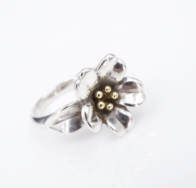 James Avery April Flowers Sterling Silver 18k Gold Ring Size 6 Retired RS3585