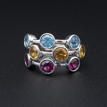 Sonia B 14k White Gold Birthstone Gemstone Ring Stack of 3 Size 8.25 RG4005