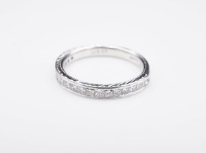 14k White Gold 1/2ct Diamond Half Eternity Band Stackable Ring Size 6 RG1860