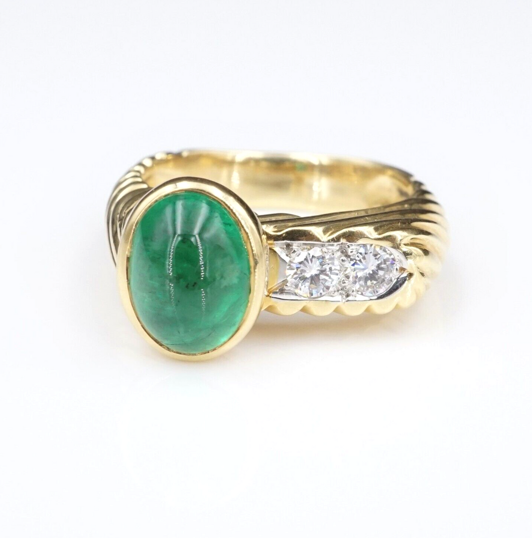 Mayors 18k Gold & Platinum 2.2 carat Emerald Diamond Ring Size 5.75 RG3570