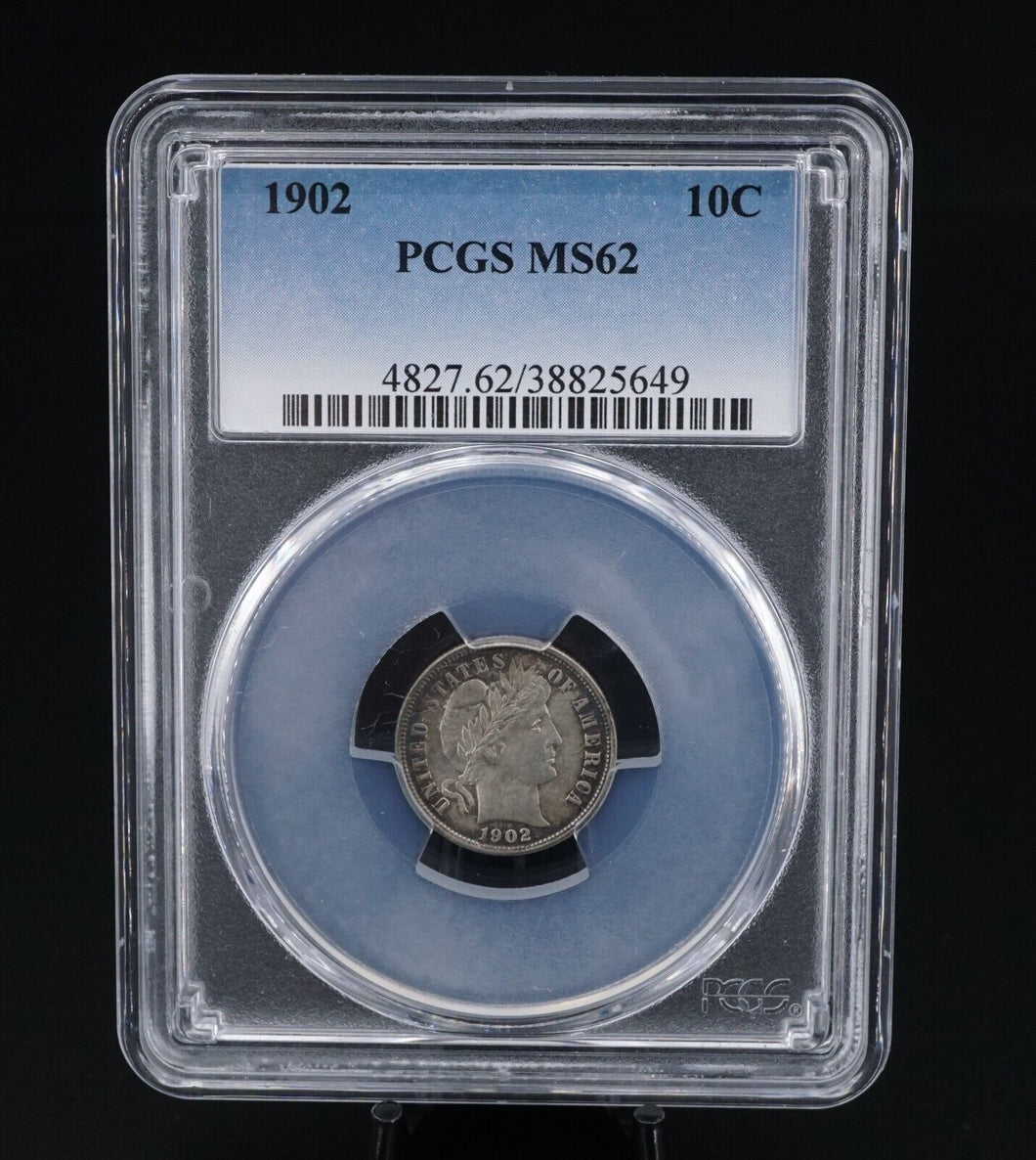 1902 Barber Dime Silver Coin PCGS 10c MS62 CN461