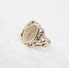 Antique 10k Yellow Gold Signet Ring Size 2.25 Pinky Ring Engraved RG4283