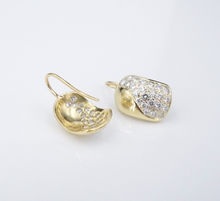 18k Yellow Gold 1.6 ctw Natural Pave Diamond Earrings 0.9" CO1192