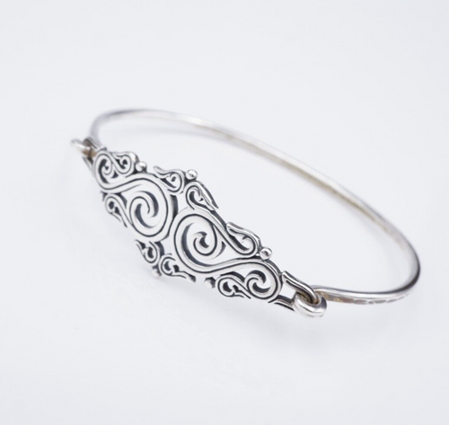 James Avery Sorrento Scroll Hook-On Bracelet Sterling Silver Retired 6.5