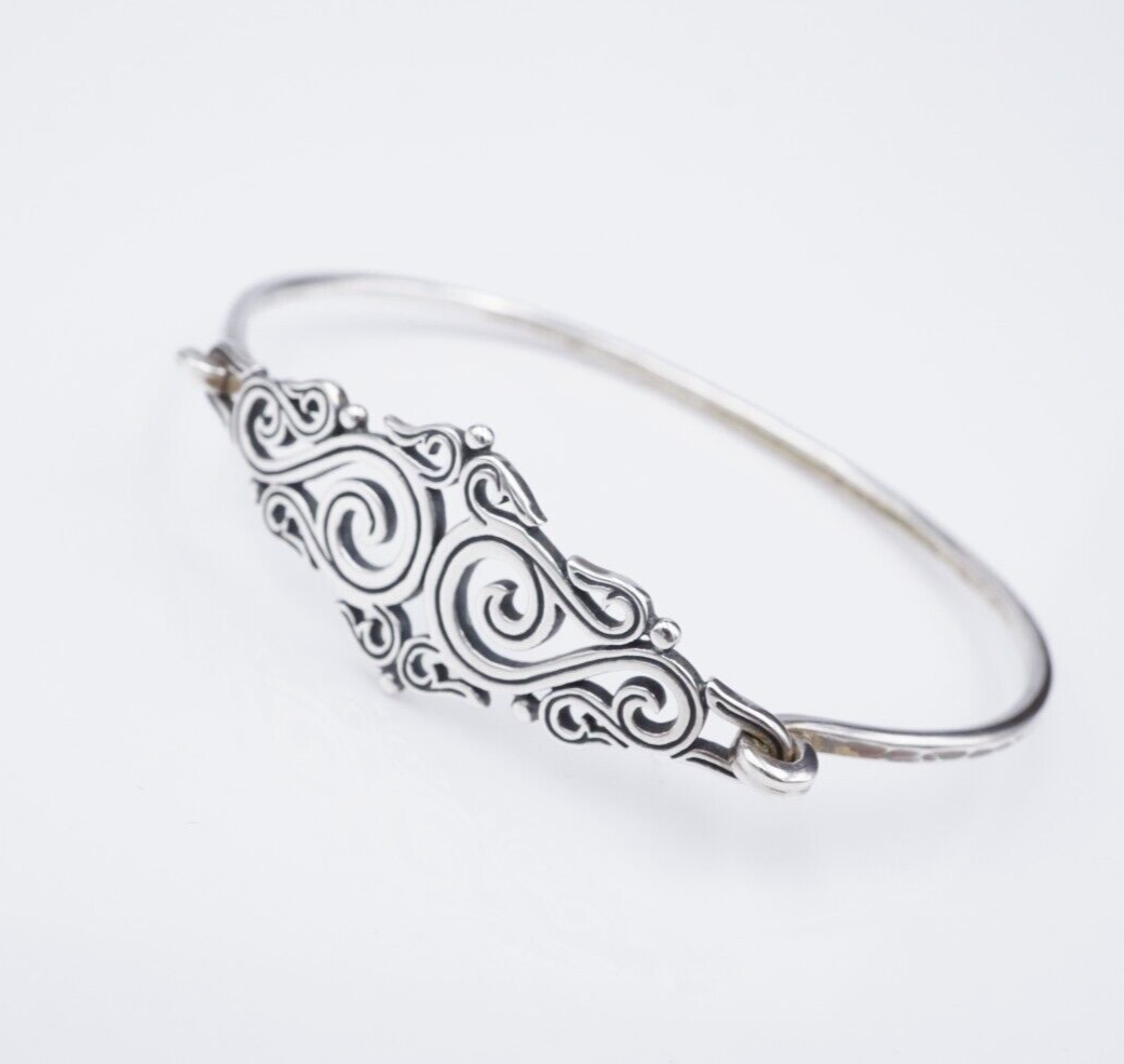 James Avery Sorrento Scroll Hook-On Bracelet Sterling Silver Retired 6.5