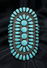 Larry Moses Begay Petit Point Turquoise Cuff Bracelet Sterling Silver 4" BS2898