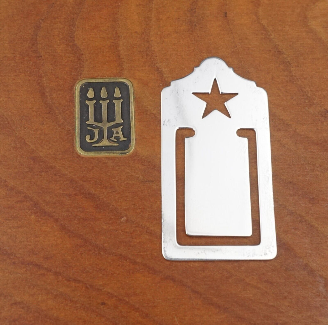 James Avery Texas Star Alamo Bookmark Sterling Silver Retired Rare M1801