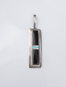 Navajo Herbert & Veronica Thompson Sterling Silver Inlay Pendant 1.75" PS2168