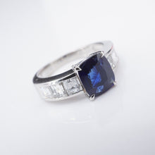 Burma Sapphire Diamond Ring GIA No Heat Platinum Engagement Cocktail Sz 7 RG4230