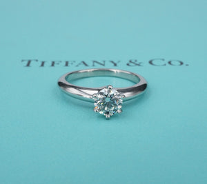 Tiffany & Co Diamond Engagement Ring Platinum .62ct H VS1 Size 5.5 RG4247