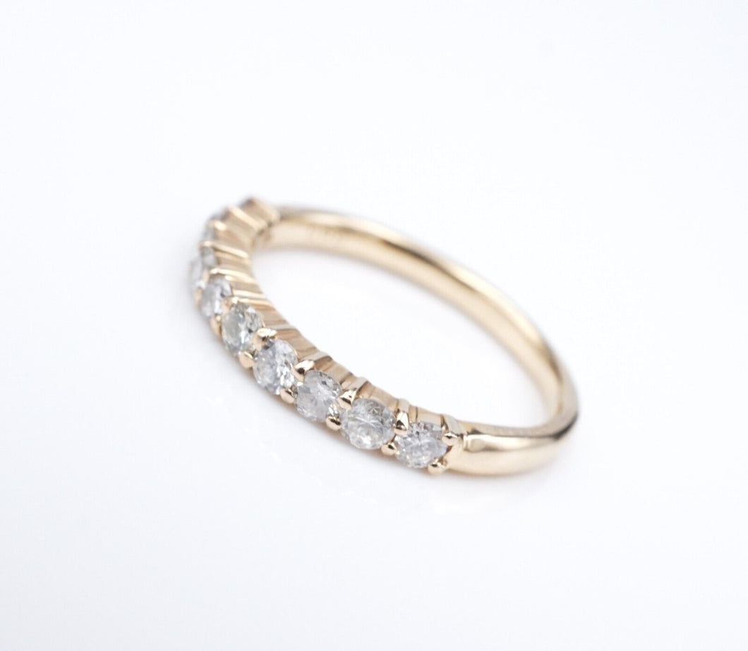 18k Gold Diamond Band Ring Half Eternity 1/2 ctw Size 5.75 RG4195