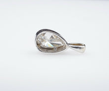 14k White Gold 1.25 ct Natural Pear Diamond Solitaire Pendant Bezel PG1267