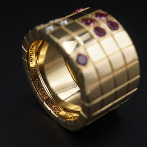 Cartier Diamond Pink Sapphire Lanieres Ring 18k Pink Gold Size 5 Euro 49 RG4241