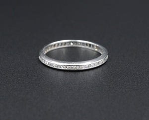 Antique Art Deco Platinum Diamond Wedding Eternity Band Ring Size 6 2mm RG3309