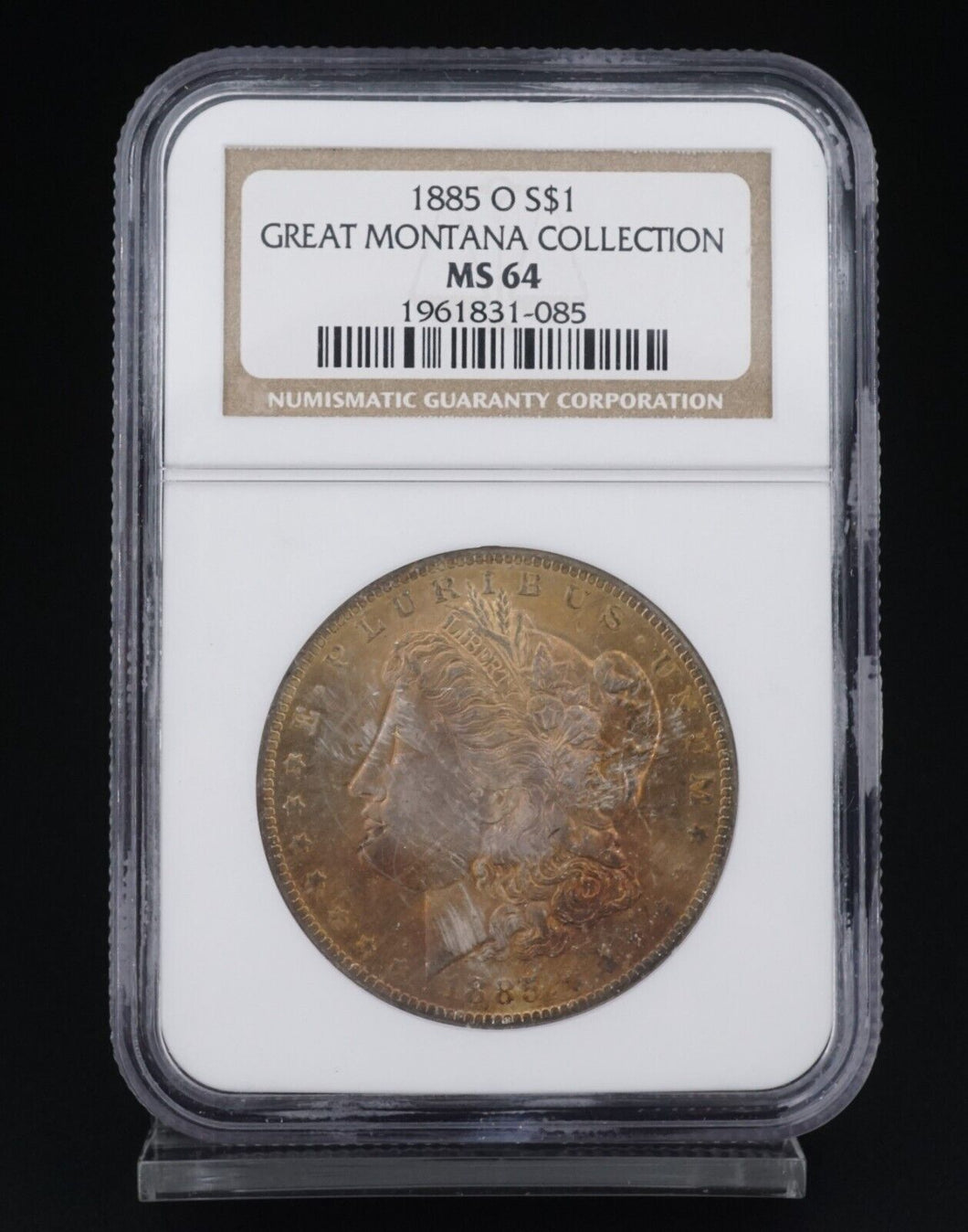 1885-O Morgan $1 Silver Dollar Coin NGC MS64 Great Montana Collection CN446