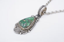 Navajo Sterling Silver Turquoise Pendant Necklace Michael Calladitto MC NS2177