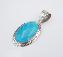 Jay King Blue Turquoise Sterling Silver Pendant 2.4" DTR Mine Finds PS2098