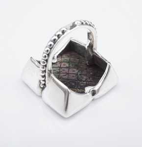 Stephen Dweck Clover Black Mother of Pearl Ring Sterling Silver Size 7.5 RS3545