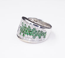 2 carat Diamond Tsavorite Garnet Ring Pave 18k White Gold Size 8.25 RG1665