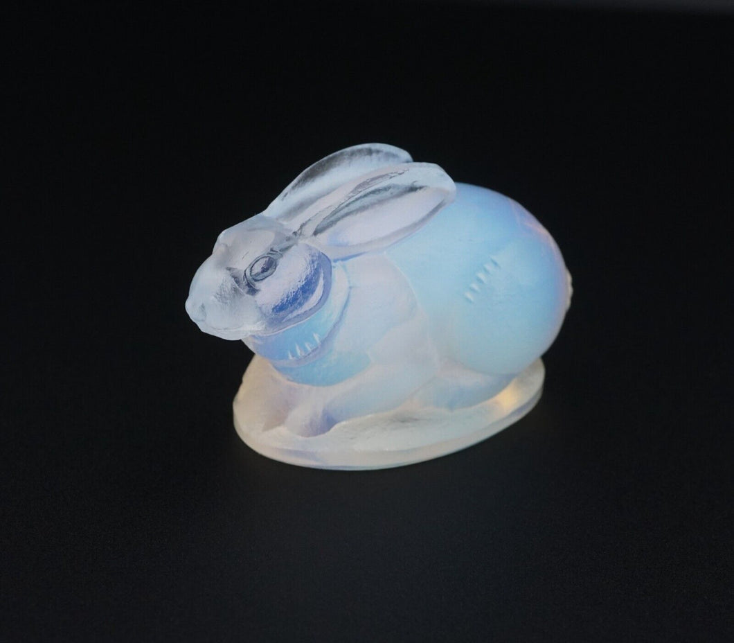 Art Deco French SABINO Paris Opalescent Art Glass Bunny Rabbit Figurine 2