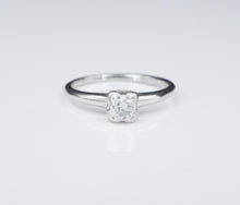 Petite 1930s Platinum Natural Diamond Solitaire Promise Ring Size 6 RG3519