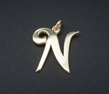 James Avery Large Script Initial Charm 14k Gold Retired Size 3/4" CHS1533
