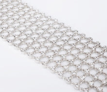 Diamond Mesh Statement Bracelet 6 carat 18k White Gold 6.5" BG758