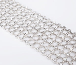 Diamond Mesh Statement Bracelet 6 carat 18k White Gold 6.5" BG758