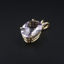 14k Yellow Gold Rose de France Amethyst Pendant 3/4" Vintage PG1888