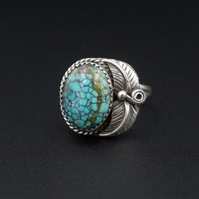 Navajo Sterling Silver Spiderweb Turquoise Ring Vintage Size 8.25 Artisan RS3433